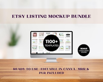 1100+ Etsy Listing Mockup Bundle Canva Templates, PLR MRR Ready to Resell, Done For You Digital Product Mockups