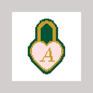 Monogram Locket Needlepoint Pattern | A-Z Initial Chart (PDF Download)