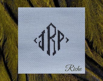 Benutzerdefinierte Monogramm Nadelspitze Canvas | Handbemalt 13 Mesh | Personalisiertes Design