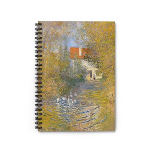 Claude Monet Fine Art Spiral Notebook - &#39;The Geese&#39; Print, Ruled-Line Journal
