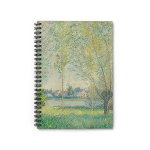 Claude Monet Fine Art Spiral Notebook - &#39;The Willows&#39; Print, Ruled-Line Journal