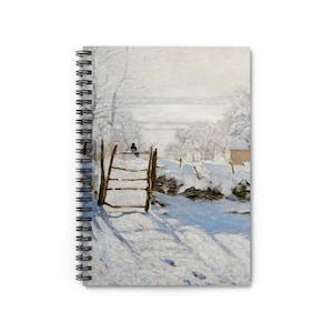 Claude Monet Fine Art Spiral Notebook - &#39;The Magpie&#39; Print, Ruled-Line Journal