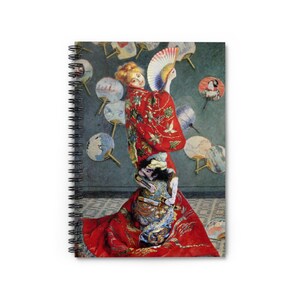 Claude Monet Fine Art Spiral Notebook - &#39;Camille Monet In Japanese Costume&#39; Print, Ruled-Line Journal