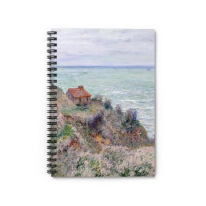 Claude Monet Fine Art Spiral Notebook - &#39;Cabin of the Customs Watch&#39; Print, Ruled-Line Journal