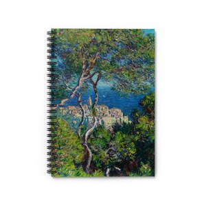 Claude Monet Fine Art Spiral Notebook - &#39;Bordighera&#39; Print, Ruled-Line Journal