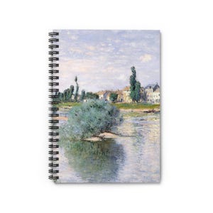 Claude Monet Fine Art Spiral Notebook - &#39;The Seine at Lavacourt&#39; Print, Ruled-Line Journal
