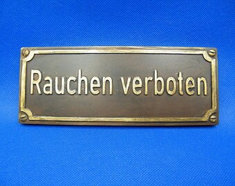 German old style - No smoking sign, plate - Rauchen Verboten - resin 3D printed model
