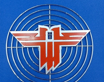 Wolfenstein game logo, badge, sign - metal basement - 3D printed model