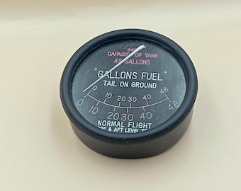 WW2 RAF Spitfire Aircraft dashboard Fuel Gauge 48 gallons - 3D printed plastic replica