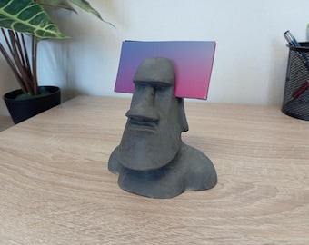 Business card holder stand display - Eastern island statue - 3d printed model