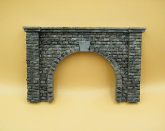 OO(HO) 2x Scale Cut Stone style Tunnel Portals entrance #1 - painted