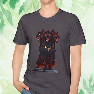 Cerberus Three-Headed Dog Shirt | Mythical Hellhound Tee | Greek Mythology Cerberus T-Shirt | Fantasy Monster Gift | Otaku Mythology Shirt