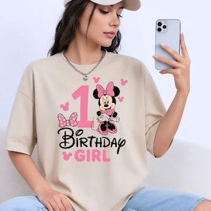 Minnie Mouse 1° compleanno PNG, Clipart della festeggiata, Design per maglietta (download digitale) immagine 3