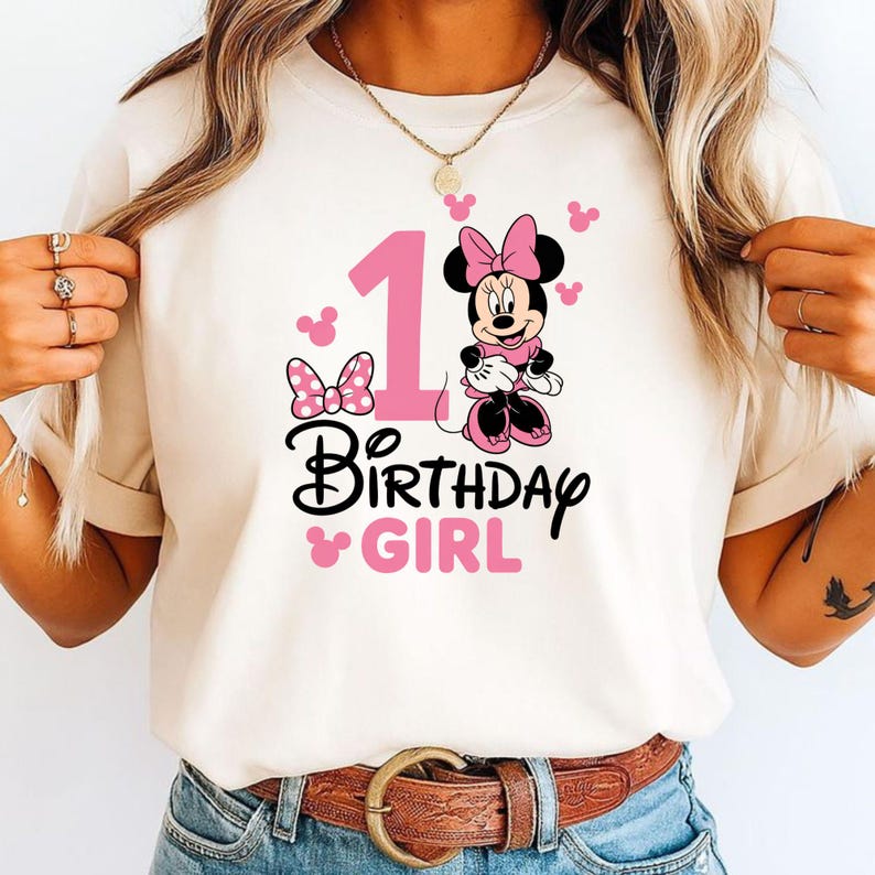 Minnie Mouse 1° compleanno PNG, Clipart della festeggiata, Design per maglietta (download digitale) immagine 2