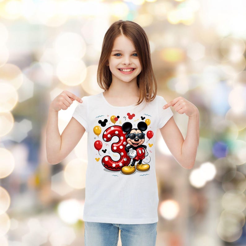 Mickey Mouse 3rd Birthday PNG, Birthday Boy Shirt Design (Digital Download) image 4