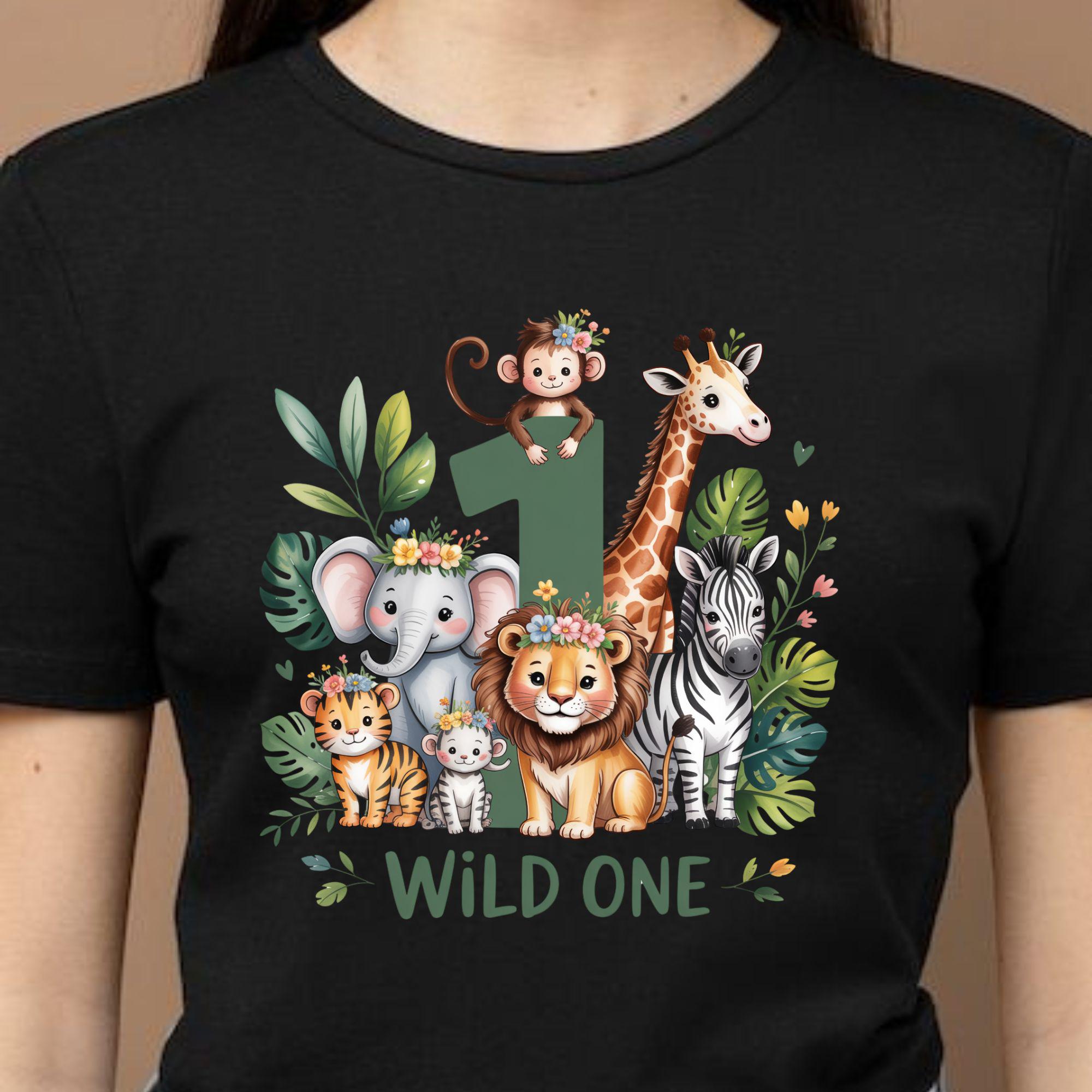 Wild One Safari Birthday PNG, Jungle Animals First Birthday Design ...