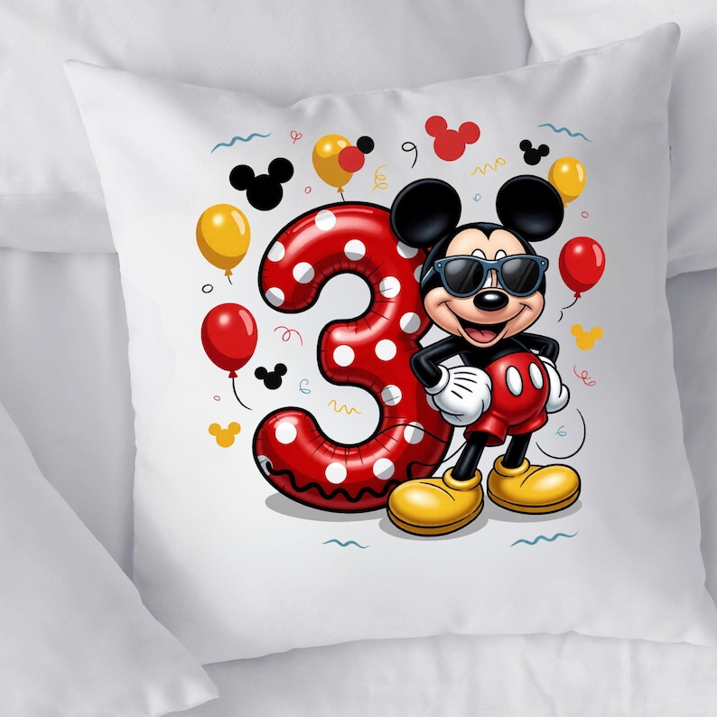 Mickey Mouse 3rd Birthday PNG, Birthday Boy Shirt Design (Digital Download) image 7