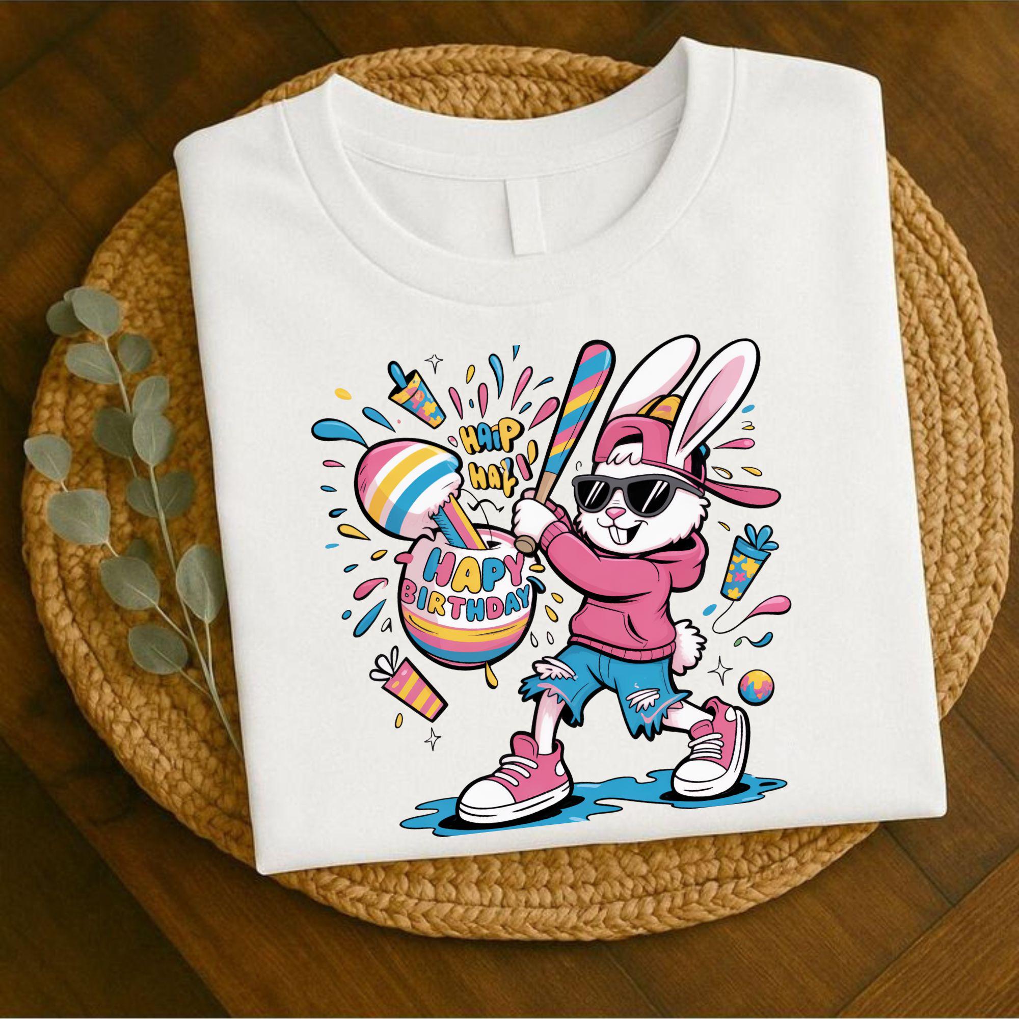 Funny Dripping Bunny Birthday PNG – Drip Rabbit Cartoon Clipart for ...