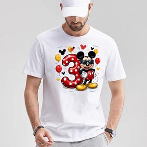 Mickey Mouse 3rd Birthday PNG, Birthday Boy Shirt Design (Digital Download) image 5