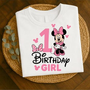 Minnie Mouse 1° compleanno PNG, Clipart della festeggiata, Design per maglietta (download digitale) immagine 5