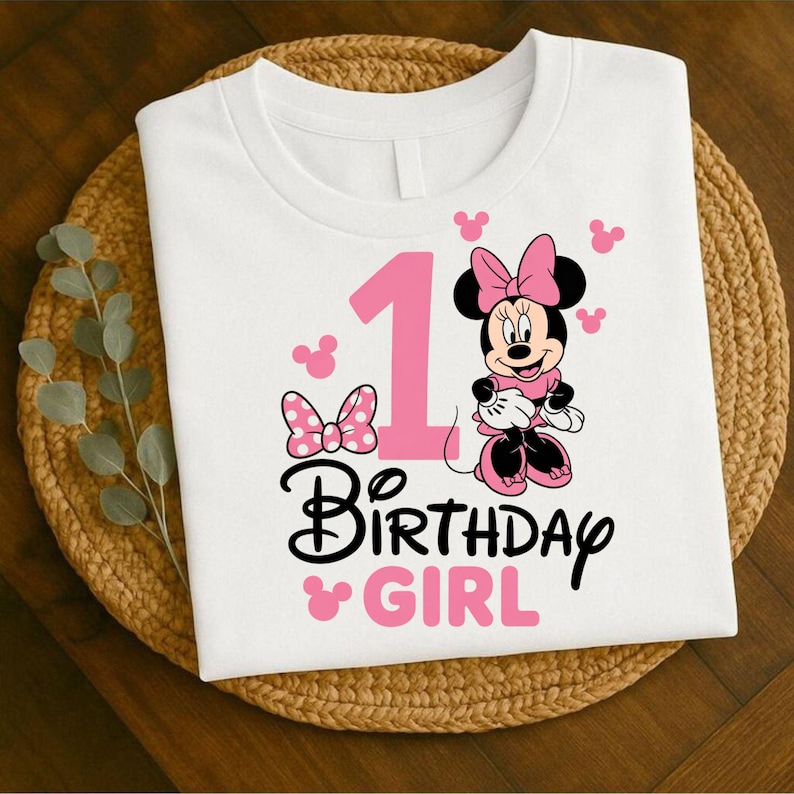 Minnie Mouse 1° compleanno PNG, Clipart della festeggiata, Design per maglietta (download digitale) immagine 5