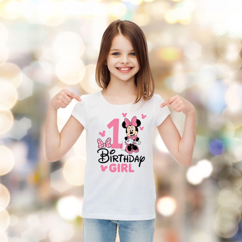 Minnie Mouse 1° compleanno PNG, Clipart della festeggiata, Design per maglietta (download digitale) immagine 4