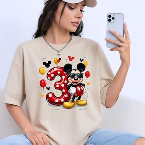 Mickey Mouse 3rd Birthday PNG, Birthday Boy Shirt Design (Digital Download) image 3