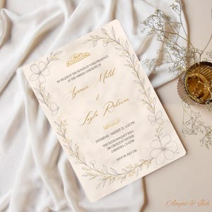 Elegant Floral Nikkah Wedding Invitation Template, Simple Walima Reception Invite, Editable Katb Kitab Invitation, Outdoor Engagement Party