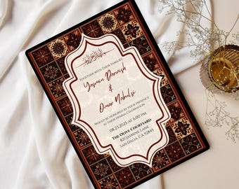 Modern Henna Party Invitation Template, Editable Palestinian Henna Night Invite, Arab Henna Night Invitation, Invitation with Tatreez