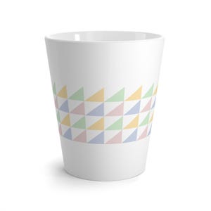 Colorful Geometric Latte Mug - Perfect Gift for Coffee Lovers, Tea Enthusiasts, Kitchen Decor, Housewarming, Spring Celebrations