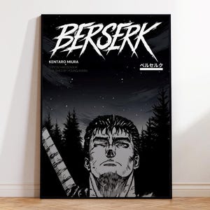 Berserk Anime Poster Print, Berserk Manga Artwork, Gift For Guts Fan, Guts Griffith Anime Retro Print, Manga Poster, Gift for Anime Fan