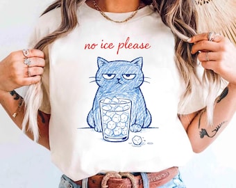Sarcastic Cat Meme PNG, No Ice Please, Feminist Design (Digital Download).