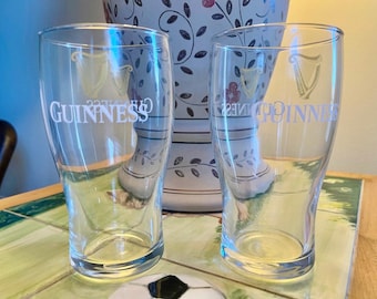 Guinness Pint Glasses - Set of Two - New/Unused