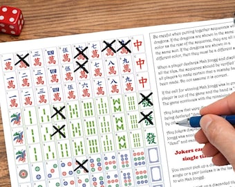 Mahjong Kasseringsspårare – Utskrivbar PDF-fusklapp