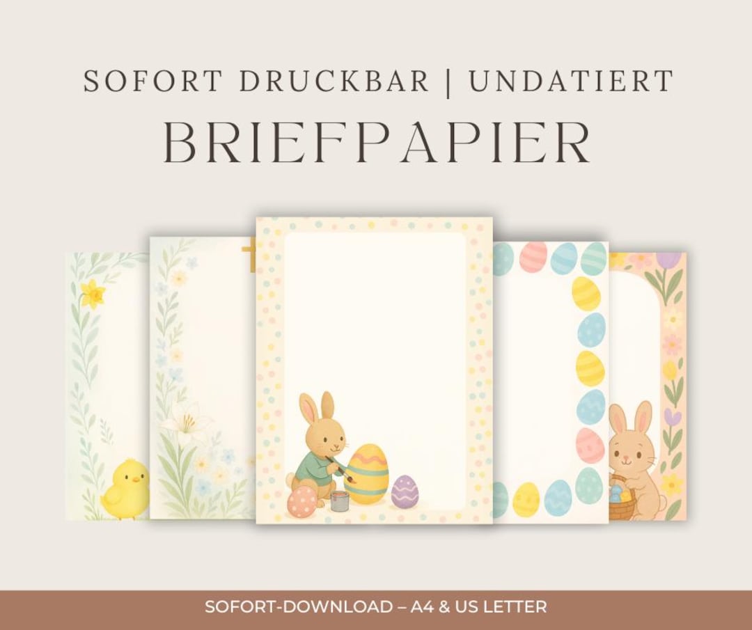 Easter Writing Paper Set | Printable Stationery PDF | Instant Download ...