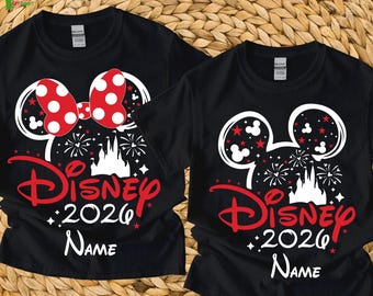 Camiseta personalizada da Disney, Camiseta da Disneylândia, Camiseta da Turma da Disney, Camiseta Disney 2026, Camiseta com nome de fantasia, Camiseta para presente feminino, Camiseta fofa da Disney
