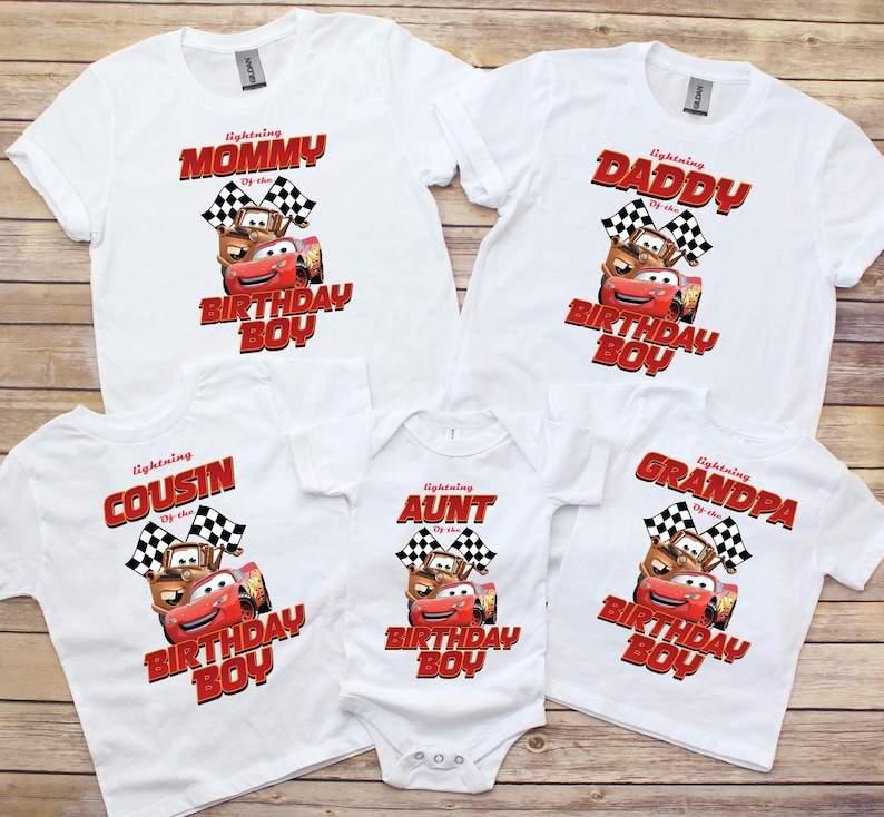 Cars Birthday Tshirt, Lightning McQueen Family Matching Tshirt, Disney Birthday Tee, Cars Inspired Birthday Tee, Race Car Tee,Cute Mommy Tee image 1