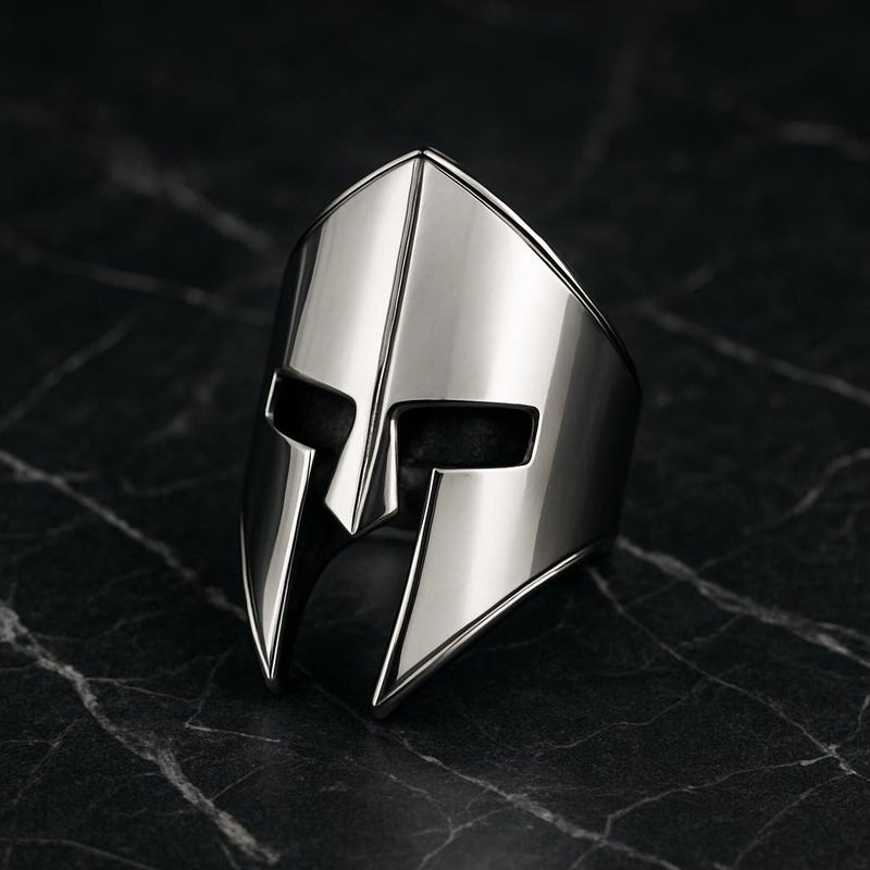 thumbnail image 2 of Mens Stainless Steel Spartan Helmet Ring - Unbranded - Sizes 7-13 2 of 5