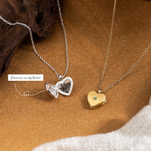 Delicata collana con ciondolo a cuore e pietra portafortuna, collana incisa, collana con foto personalizzata, regali commemorativi, regali di compleanno, regali per la mamma