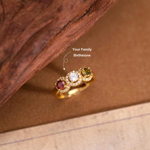 Personalized Birthstone Ring, Family Birthstone Ring, 18K Gold Daily Ring, Birthstone Ring, Birthstone Gift, Mothers Jewelry, Mother's Gift
