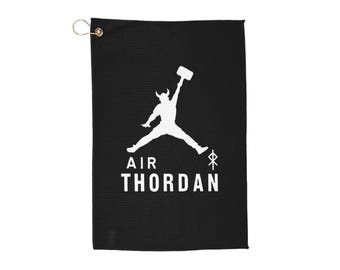 Funny Golf Towel Air THORdan Viking Golf Towel Norse Mythology Disc Golf & Golf Accessory
