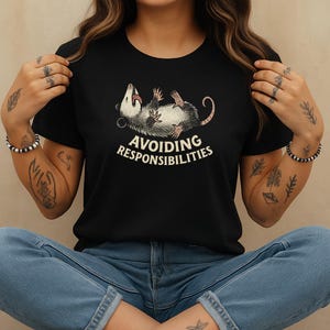 Avoiding Responsibilities Opossum Funny Vintage T-Shirt