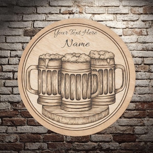 Beer Wood Sign, Bar Decor, Man Cave Sign, Home Bar Wall Art, Pub Sign, Rustic Brewery Plaque