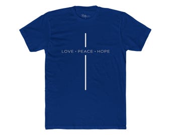 Camiseta com estampa minimalista de fé, unissex, em algodão, gola redonda, com mensagem cristã inspiradora.