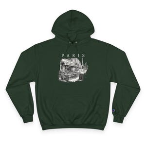 Moletom com Capuz Premium Unissex Champion | Moletom Paris Cafe Preto e Branco | Moletom Torre Eiffel | Streetwear com Estética Francesa imagem 5