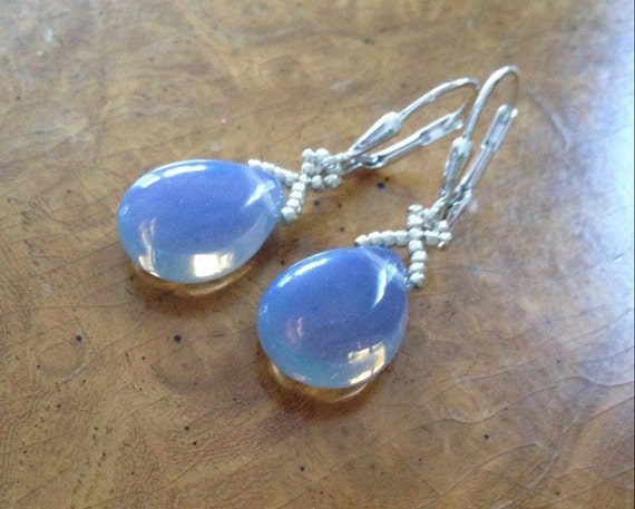light blue teardrop earrings