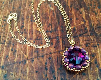 New! Amethyst crystal pendant necklace, purple pendant necklace, amethyst necklace, purple crystal necklace, amethyst pendant necklace