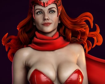 ScarIet_Witch Fan_Art Sculpture Unpainted or Fully Painted / Scale to Choose  / Made to order