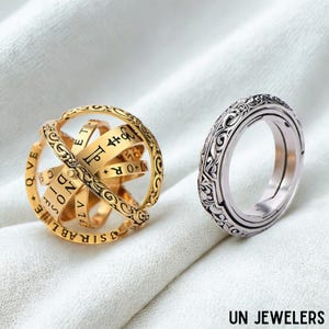 Foldable Astronomical Sphere Ring, Celestial Star Fidget Ring, Anti Anxiety Spinner Ring, Rotatable Astronomy Ring Jewelry, Gift for Her