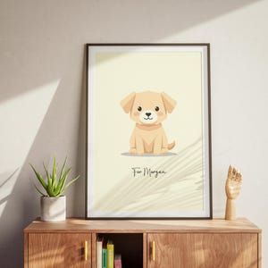 Personalized Puppy Wall Art | Custom Pet Name Digital Poster | Dog Nursery Printable | Kids Room Decor | Made to Order